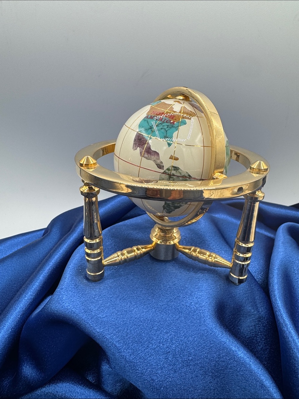 Gold Decorative Tabletop Globe Accent - White Globe